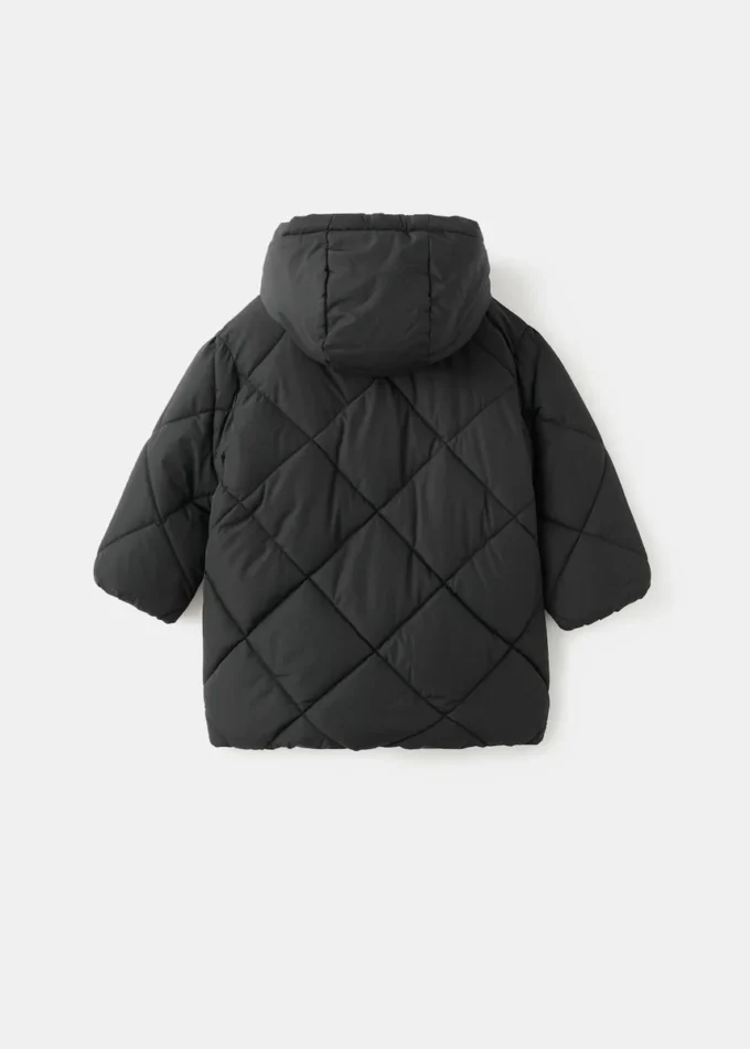 Dlouhá bunda s podšívkou s kožešinovým efektem Dlouhá bunda s podšívkou s kožešinovým efektem