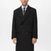 Dlouhý dvouřadový vlněný kabát Dlouhý dvouřadový vlněný kabát