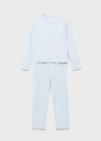 Dlouhé žebrované pyžamo