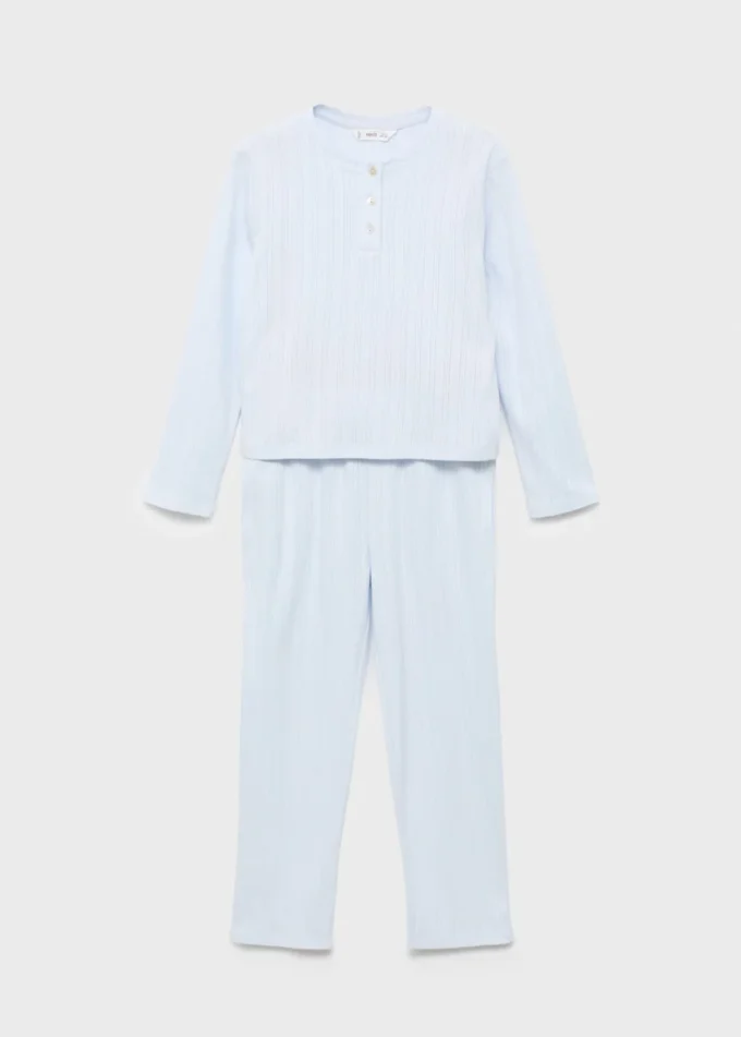 Dlouhé žebrované pyžamo Dlouhé žebrované pyžamo