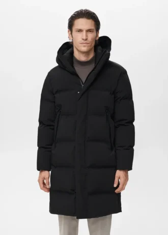 Dlouhá nepromokavá tkaná bunda s výplní Thermolite®.