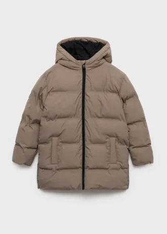 Dlouhá vycpaná bunda s kapucí