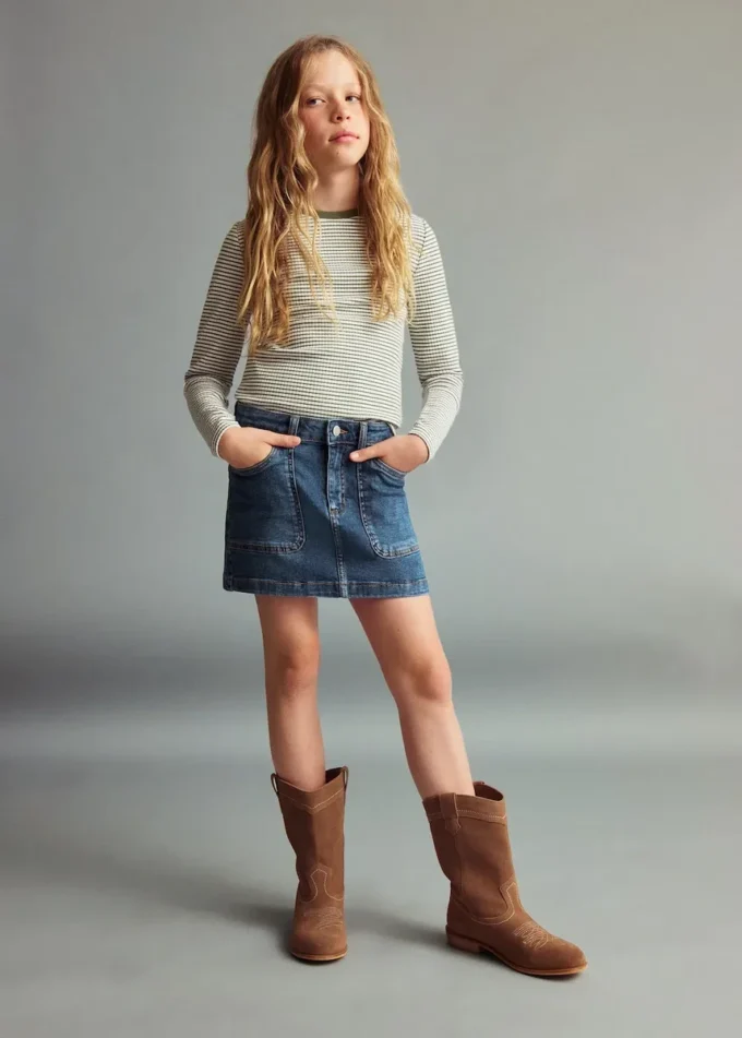 Džínová bavlněná sukně Džínová bavlněná sukně