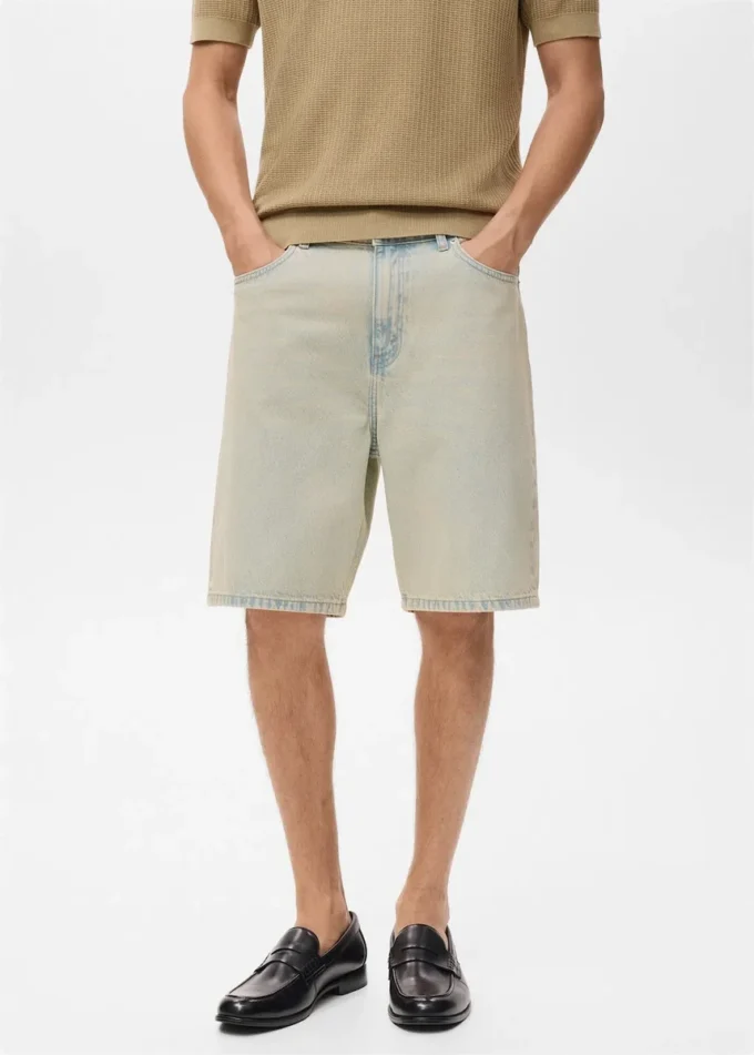 Džínové bermudy volného střihu Džínové bermudy volného střihu