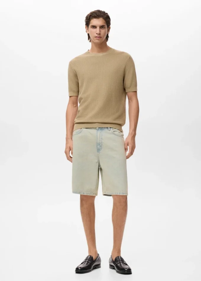 Džínové bermudy volného střihu Džínové bermudy volného střihu