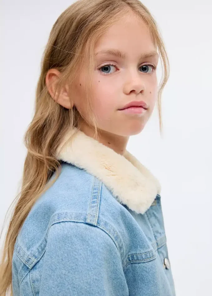 Džínová bunda s kožešinovou podšívkou