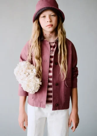 Džínová bunda s kontrastním límcem