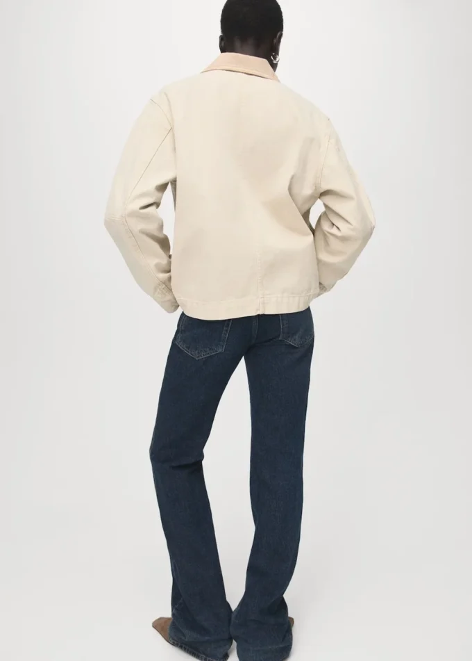 Džínová bunda s kontrastním límcem Džínová bunda s kontrastním límcem