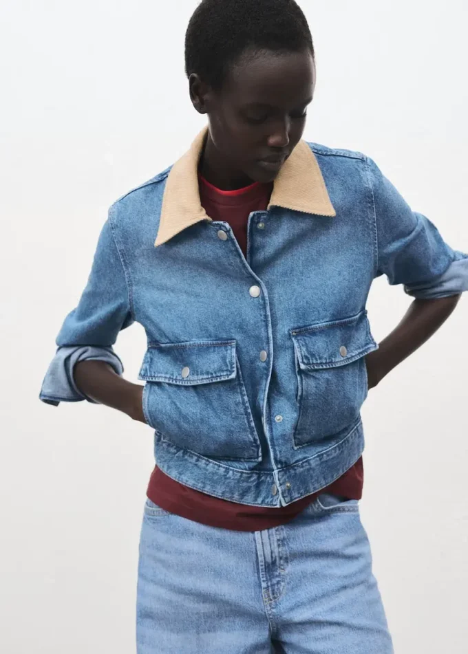 Džínová bunda s manžetovým límcem Džínová bunda s manžetovým límcem