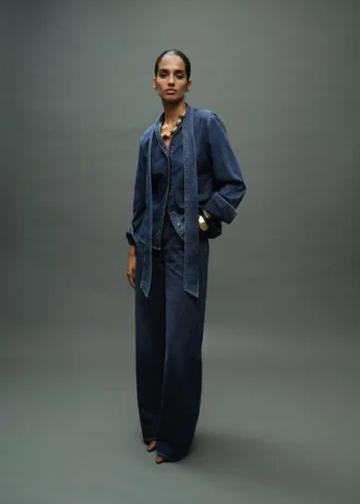 Džínová košile s mašlí