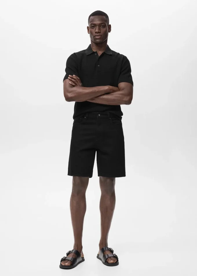 Džínové kraťasy s pravidelným střihem Džínové kraťasy s pravidelným střihem