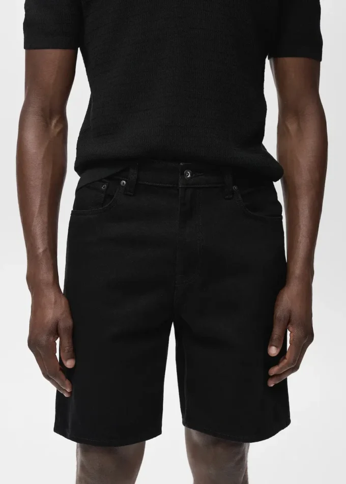 Džínové kraťasy s pravidelným střihem Džínové kraťasy s pravidelným střihem