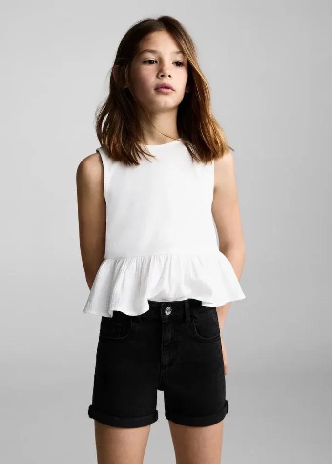 Džínové kraťasy s rovným střihem