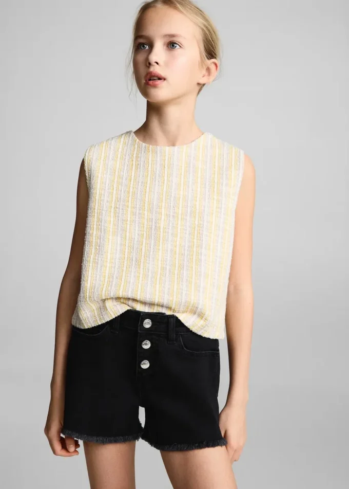 Džínové kraťasy s roztřepeným lemem Džínové kraťasy s roztřepeným lemem