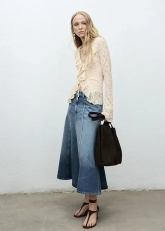 Džínová midi sukně