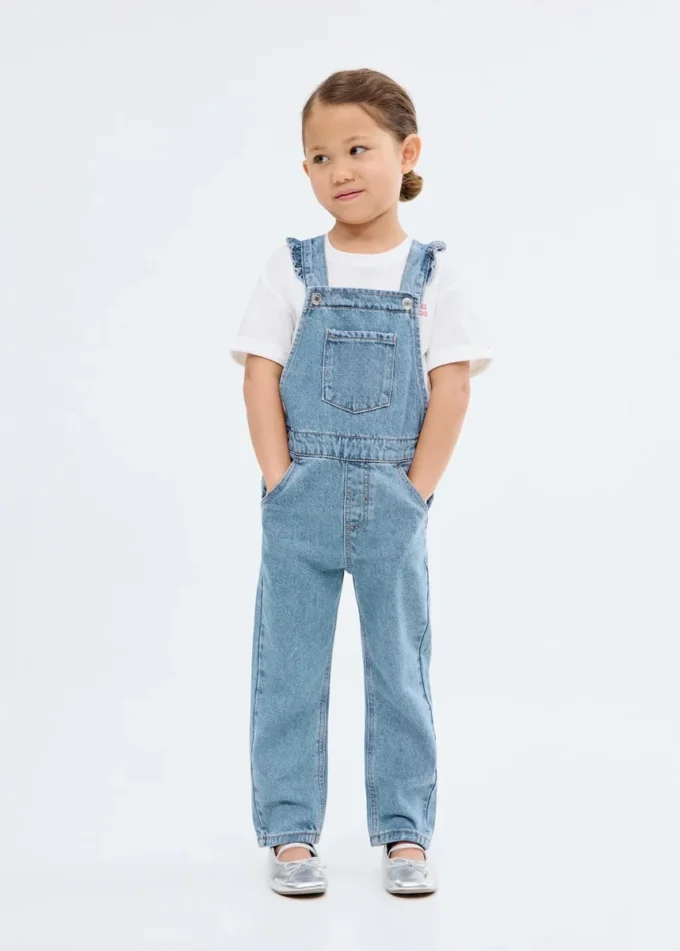 Džínové montérky s volánky