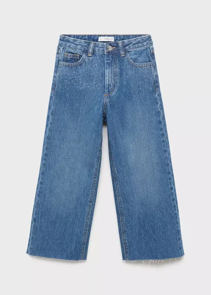 Džíny culotte s kamínky Džíny culotte s kamínky