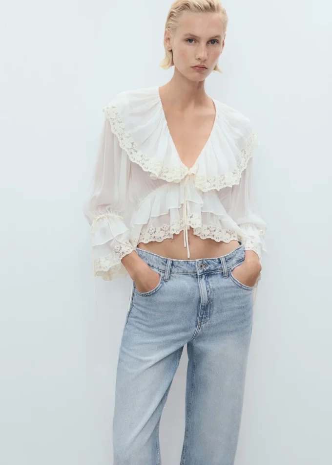 Džíny Danila s vysokým pasem a širokými nohavicemi Džíny Danila s vysokým pasem a širokými nohavicemi