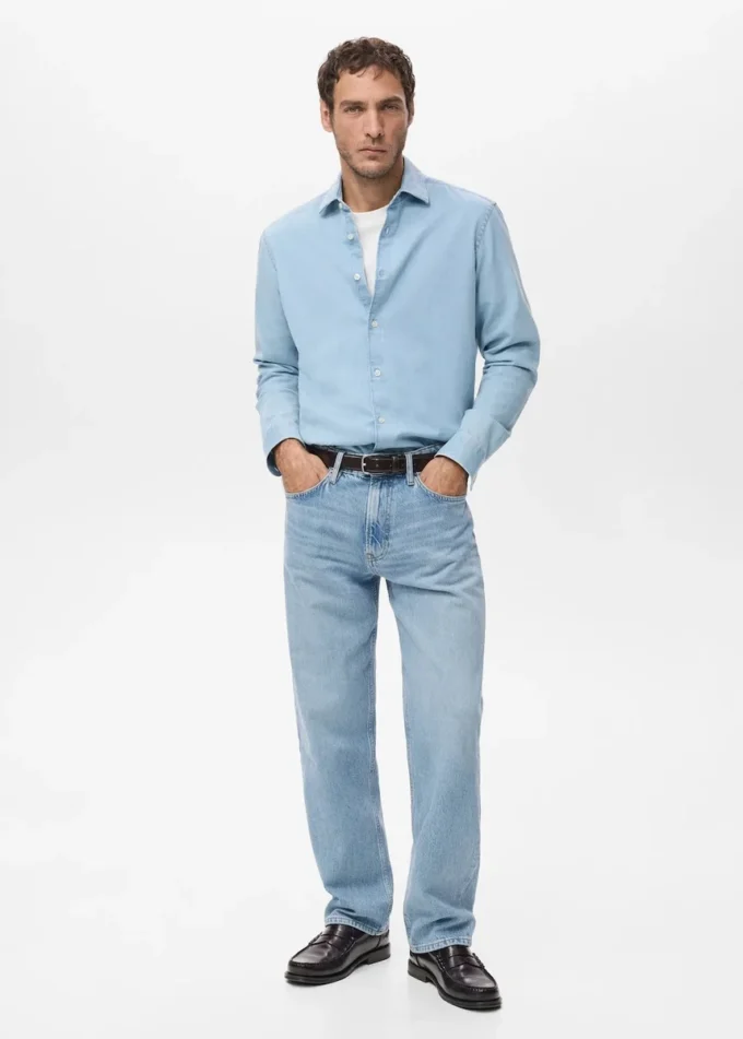 Džíny Moby s rovným střihem a světlým odstínem Džíny Moby s rovným střihem a světlým odstínem