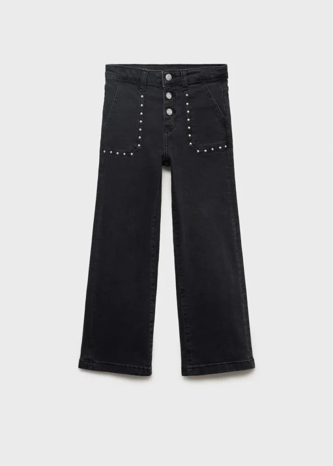 Džíny rovného střihu s cvočky