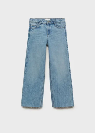 Džíny s širokými nohavicemi a nízkým roztřepeným lemem