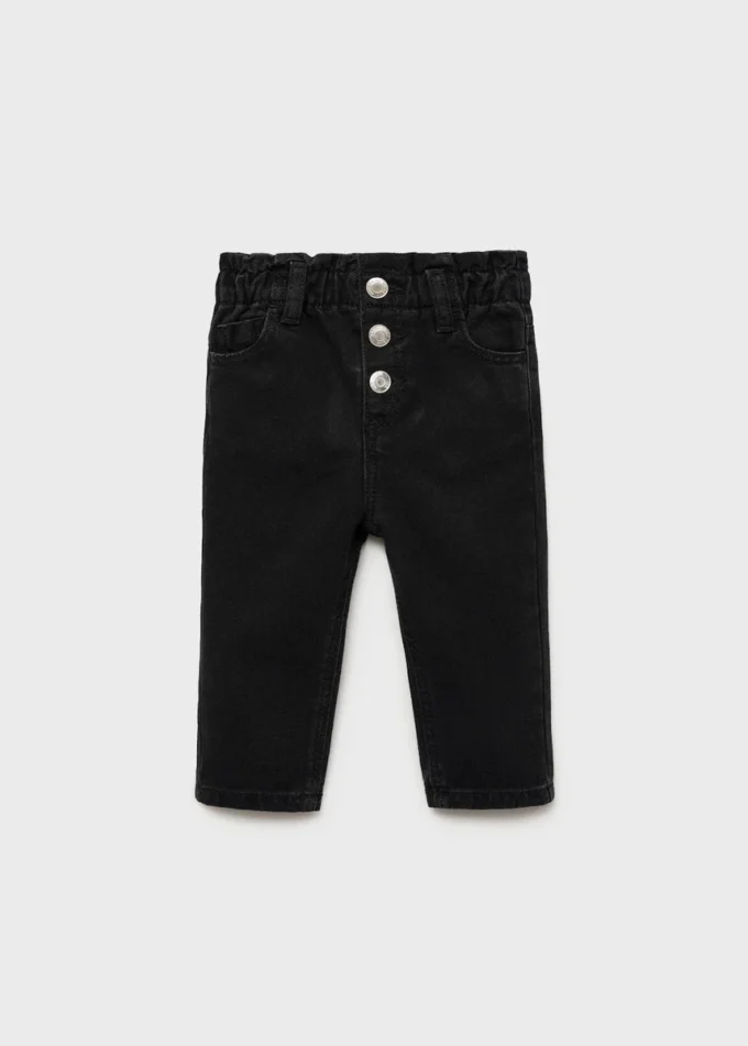 Džíny s knoflíky a papírovými kapsami