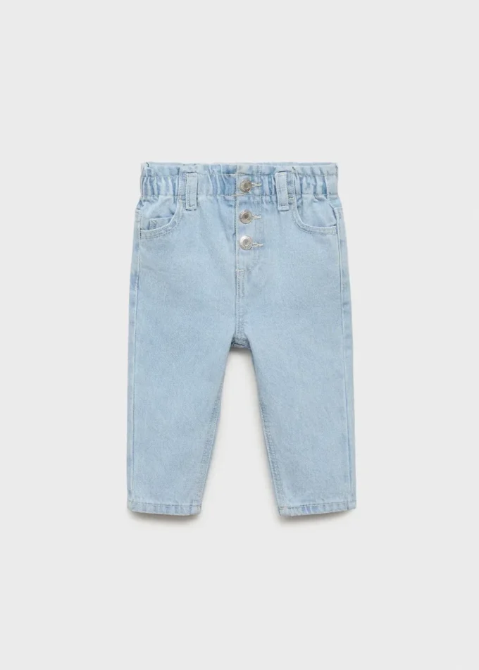 Džíny s knoflíky a papírovými kapsami
