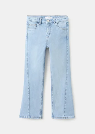 Džíny s ozdobnými švy a rozšířenými nohavicemi