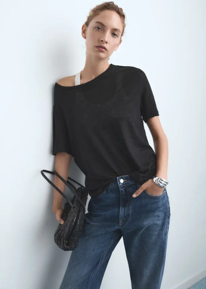 Džíny s rovnými nohavicemi a otvory Džíny s rovnými nohavicemi a otvory