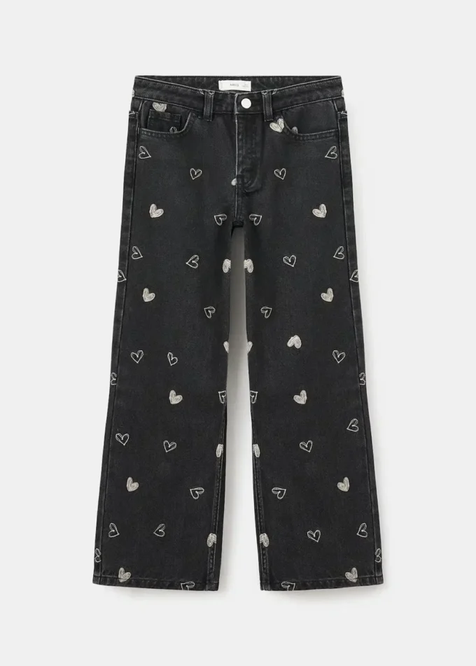 Džíny s vyšívaným srdcem Džíny s vyšívaným srdcem