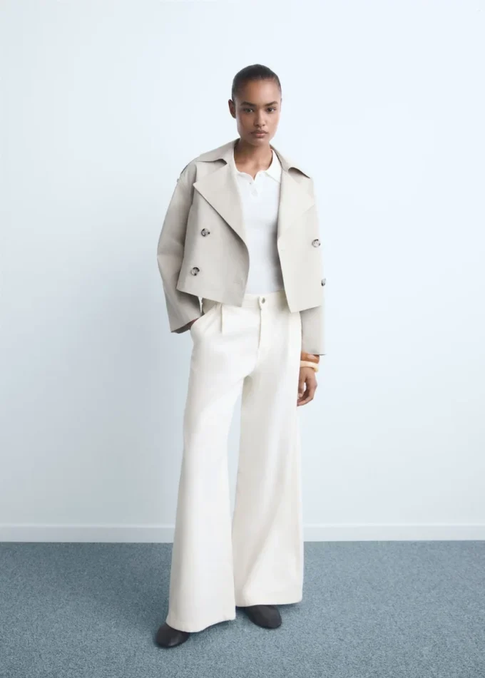 Džíny se širokými nohavicemi a záhyby Džíny se širokými nohavicemi a záhyby