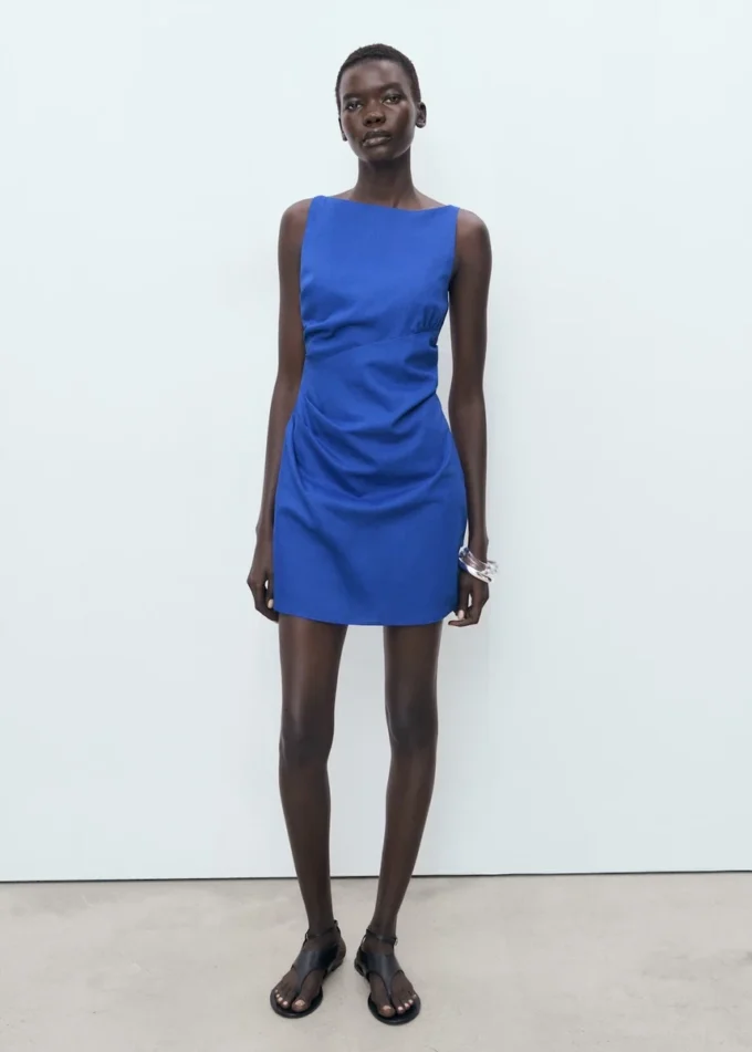 Drapované lněné šaty Drapované lněné šaty