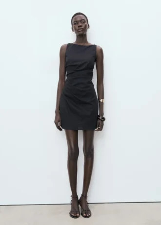 Drapované lněné šaty