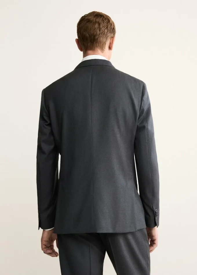 Dvouřadé sako ze 100% vlněné flanelové tkaniny Dvouřadé sako ze 100% vlněné flanelové tkaniny