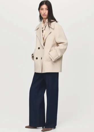 Dvouřadový kabát z vlněné směsi