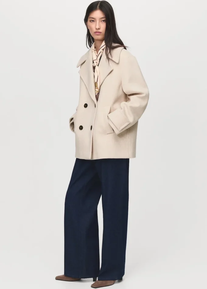 Dvouřadový kabát z vlněné směsi Dvouřadový kabát z vlněné směsi