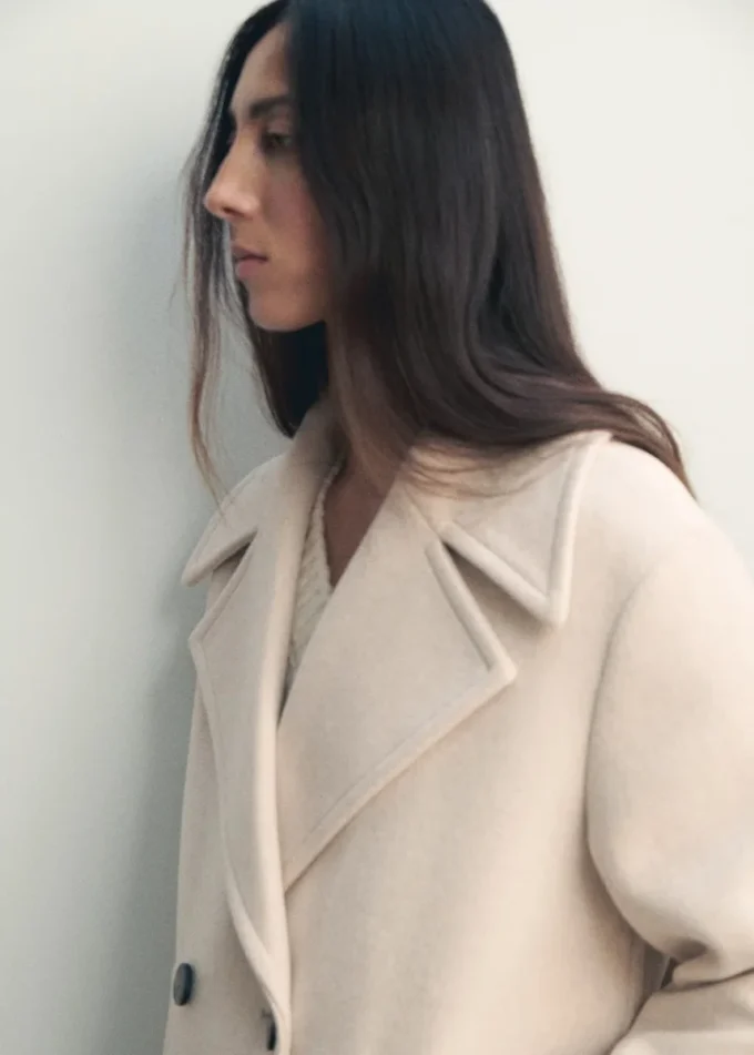 Dvouřadový kabát z vlněné směsi Dvouřadový kabát z vlněné směsi