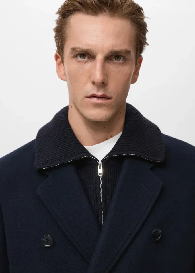 Dvouřadový kabát z vlněné směsi Dvouřadový kabát z vlněné směsi