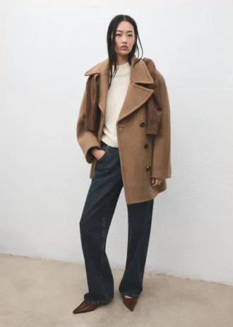 Dvouřadový kabát z vlny Manteco