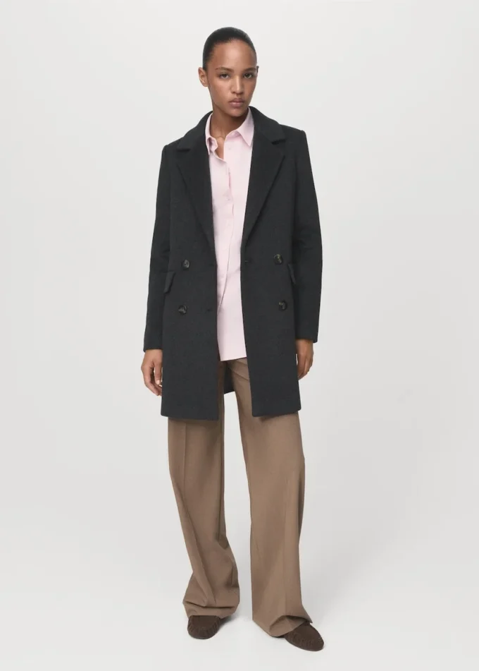 Dvouřadový vlněný kabát Dvouřadový vlněný kabát