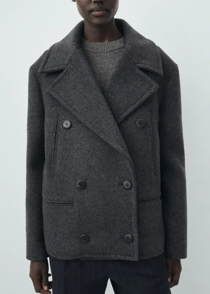 Dvouřadový vlněný kabát Dvouřadový vlněný kabát