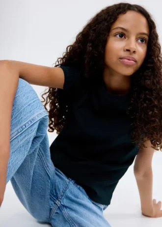 Žebrované bavlněné tričko