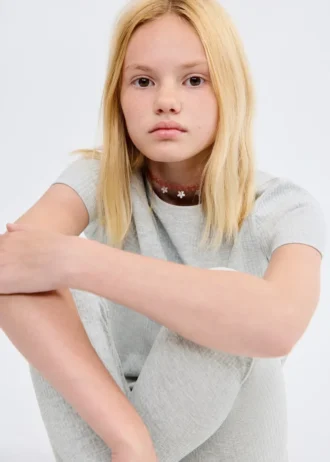 Žebrované bavlněné tričko