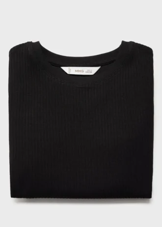 Žebrované bavlněné tričko