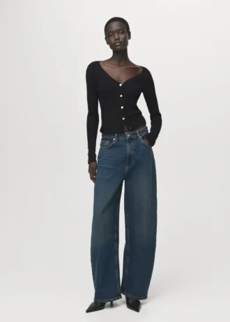 Žebrovaný kardigan na knoflíky