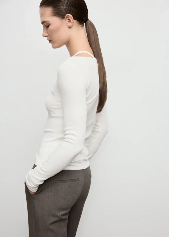 Žebrované kombinované tričko Žebrované kombinované tričko