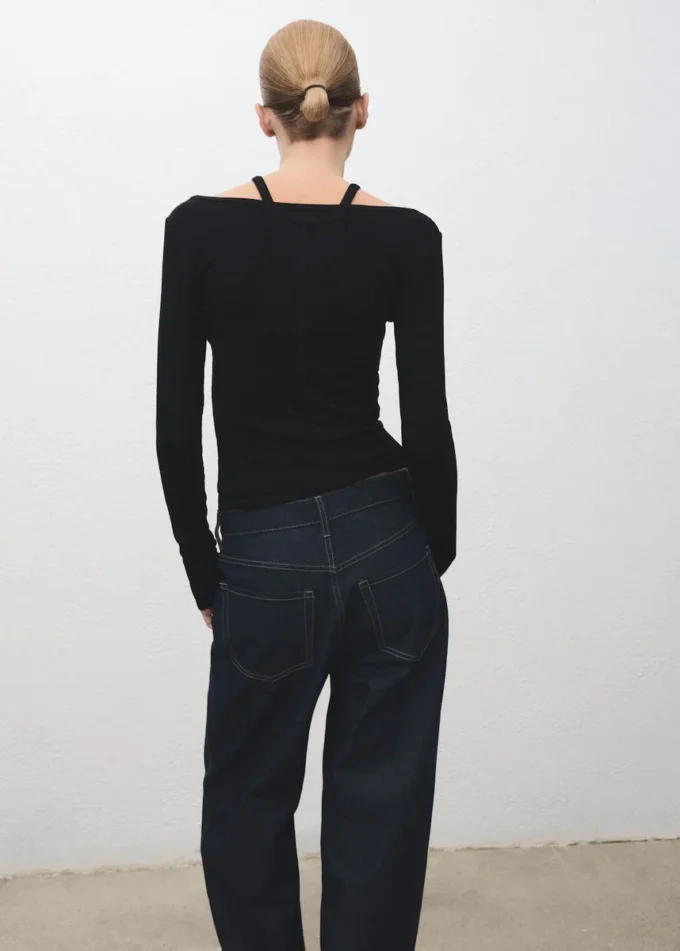 Žebrované kombinované tričko Žebrované kombinované tričko