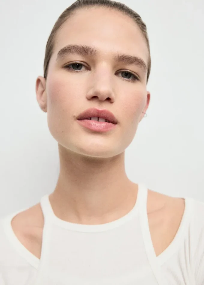 Žebrované kombinované tričko Žebrované kombinované tričko