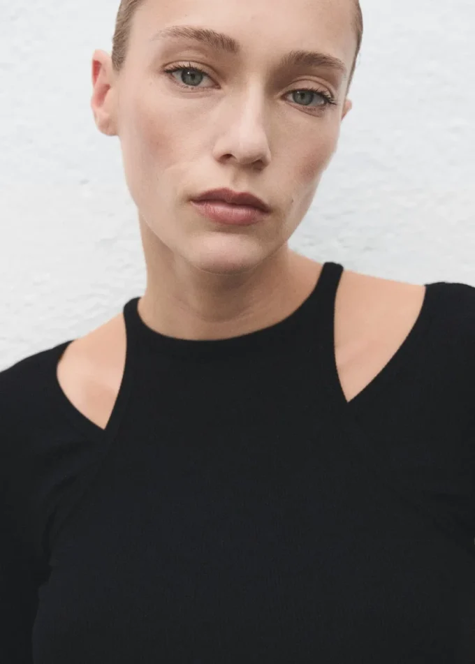 Žebrované kombinované tričko Žebrované kombinované tričko