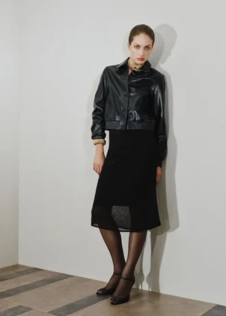 Žebrovaná midi sukně